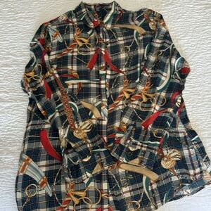 J.McLaughlin Lous Sinclair saddle equestrian blouse